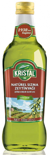 Kristal Natürel Dolgun Güçlü Polifenolsüz Soğuk Sıkım Olgun Hesap Cam Sızma Zeytinyağı 1 lt