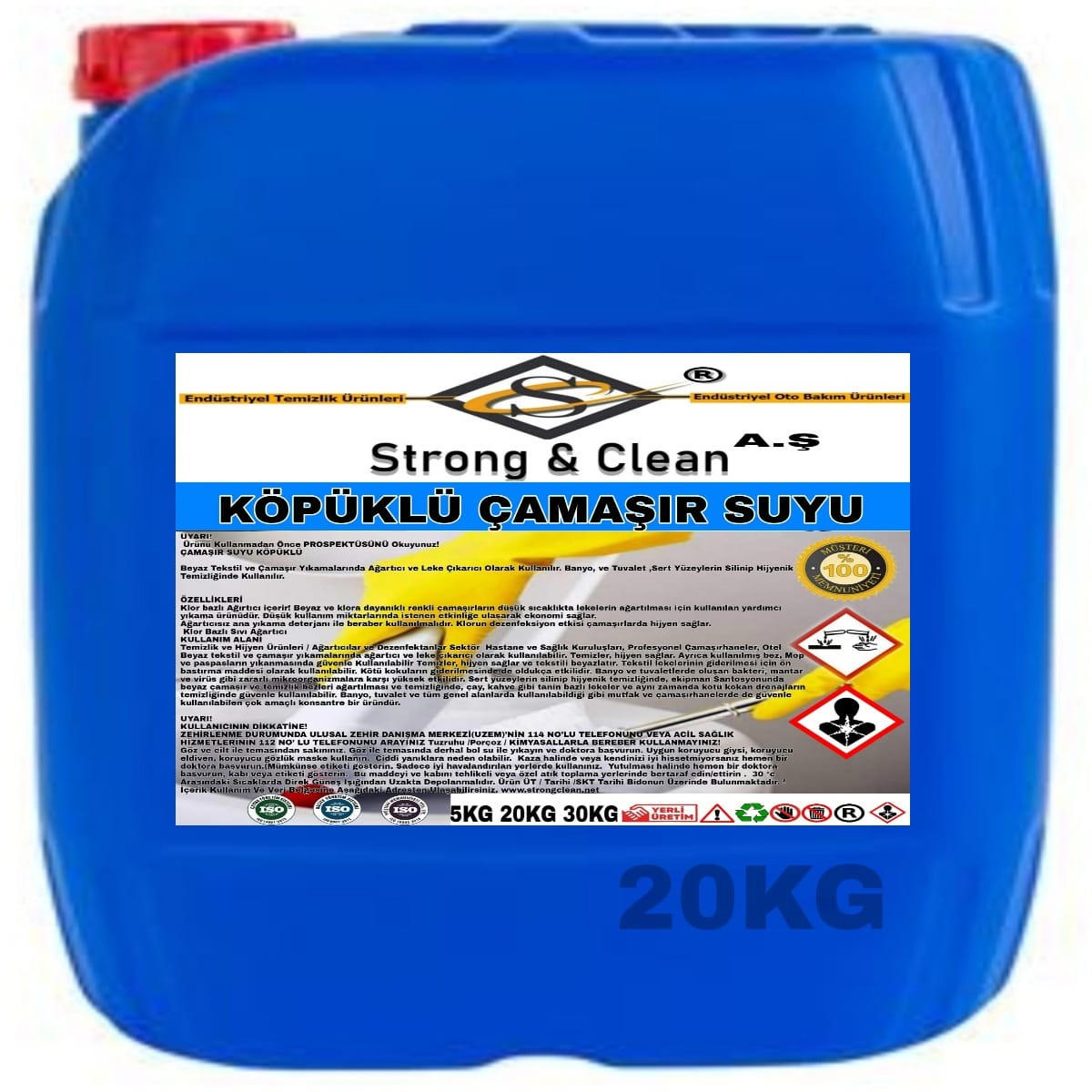Strong & Clean Köpüklü Sıvı Çamaşır Suyu 20 kg