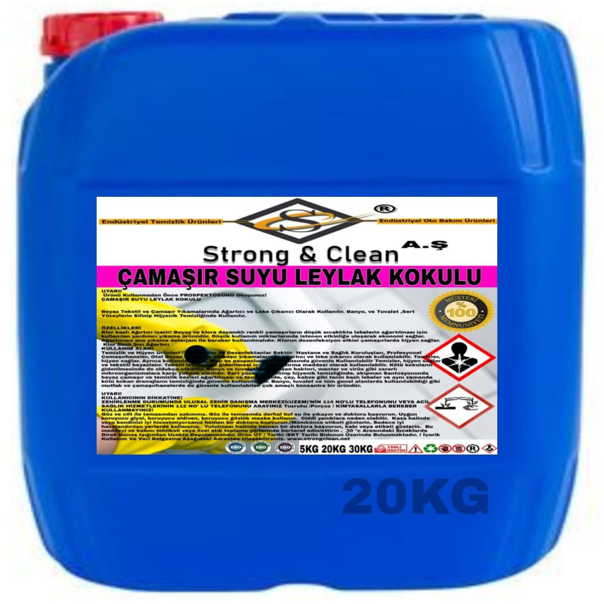 Strong & Clean Leylak Kokulu Sıvı Çamaşır Suyu 20 kg