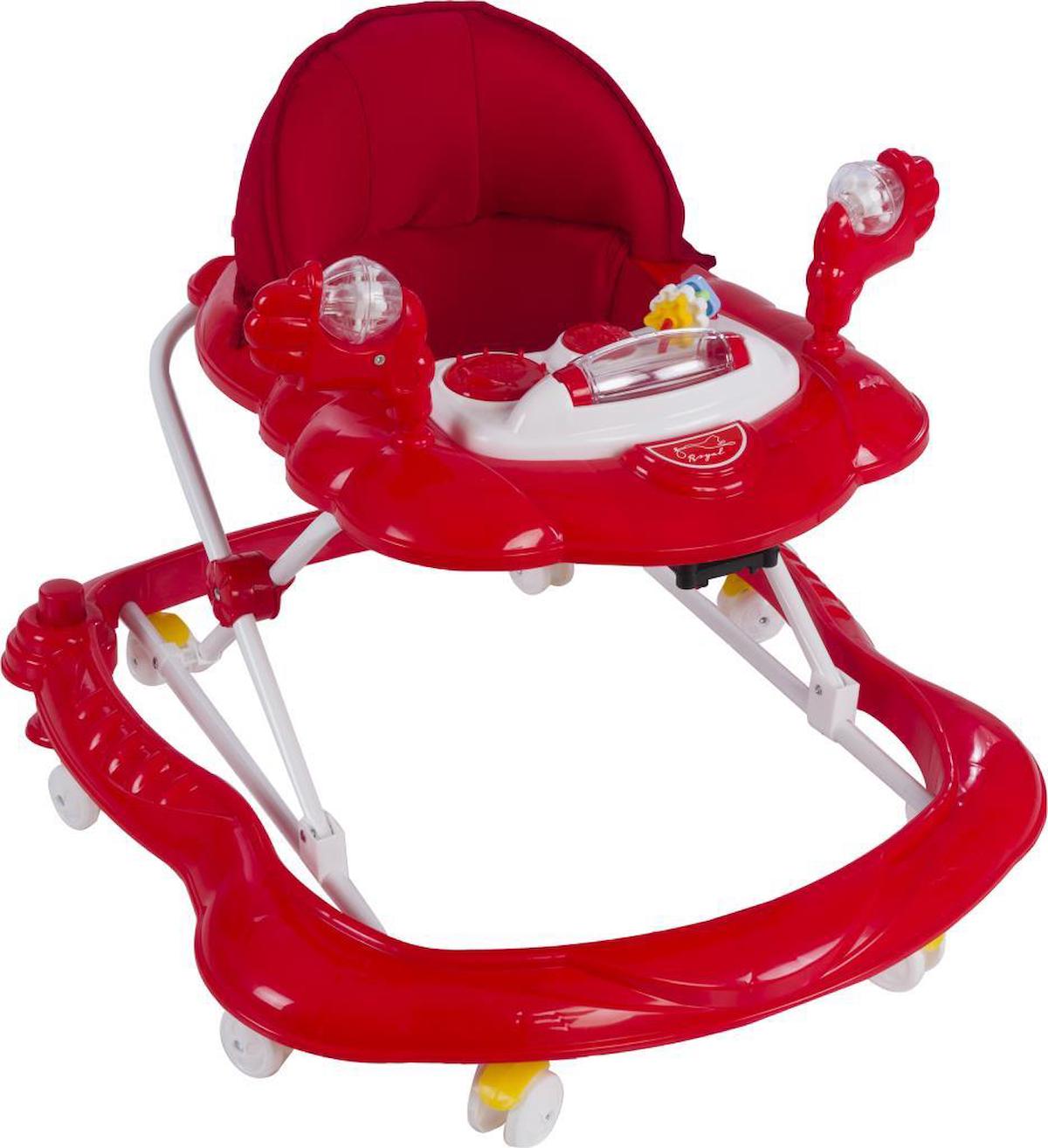Tommybaby Düz 8 Tekerlekli 3 Kademeli Oyuncaklı Müzikli Örümcek Yürüteç Kırmızı