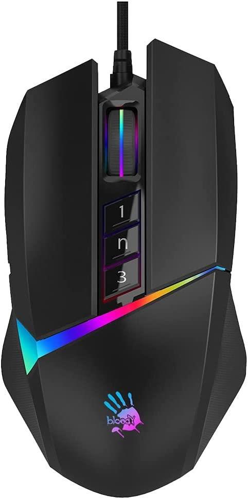Bloody W60 RGB Makrolu Kablolu Siyah Optik Mouse
