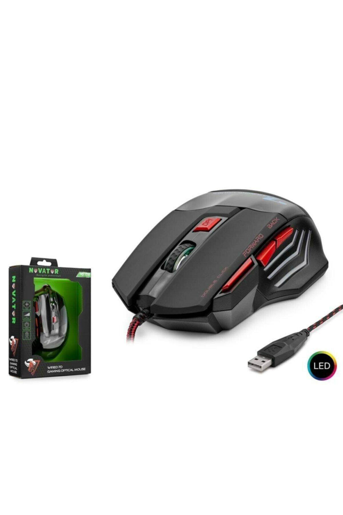 Novator HDG30 Makrolu Kablolu Siyah Gaming Mouse