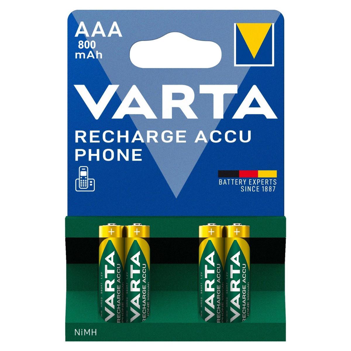 Varta 56703 1.2 V 800 mAh Ni-Mh AAA / İnce Kalem Şarjlı Pil 4'lü