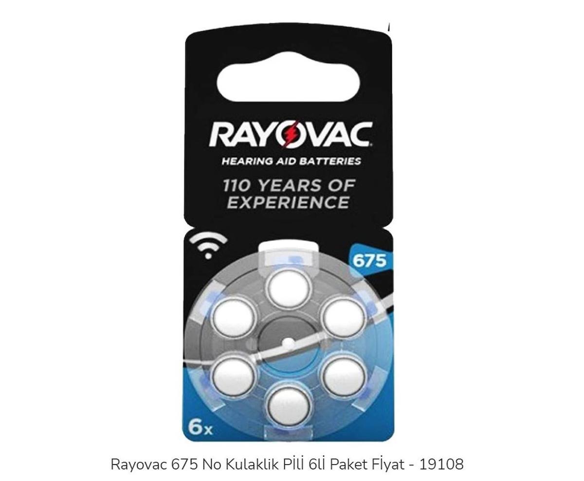 Rayovac 675 1.45 V Çinko Düğme Pil 6'lı