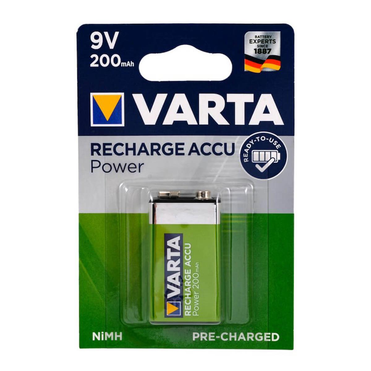 Varta 9 V 200 mAh Ni-Mh Şarjlı Pil