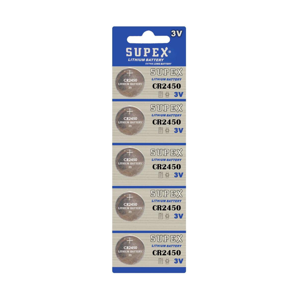 Supex CR2450 3 V Lityum Düğme Pil 5'li
