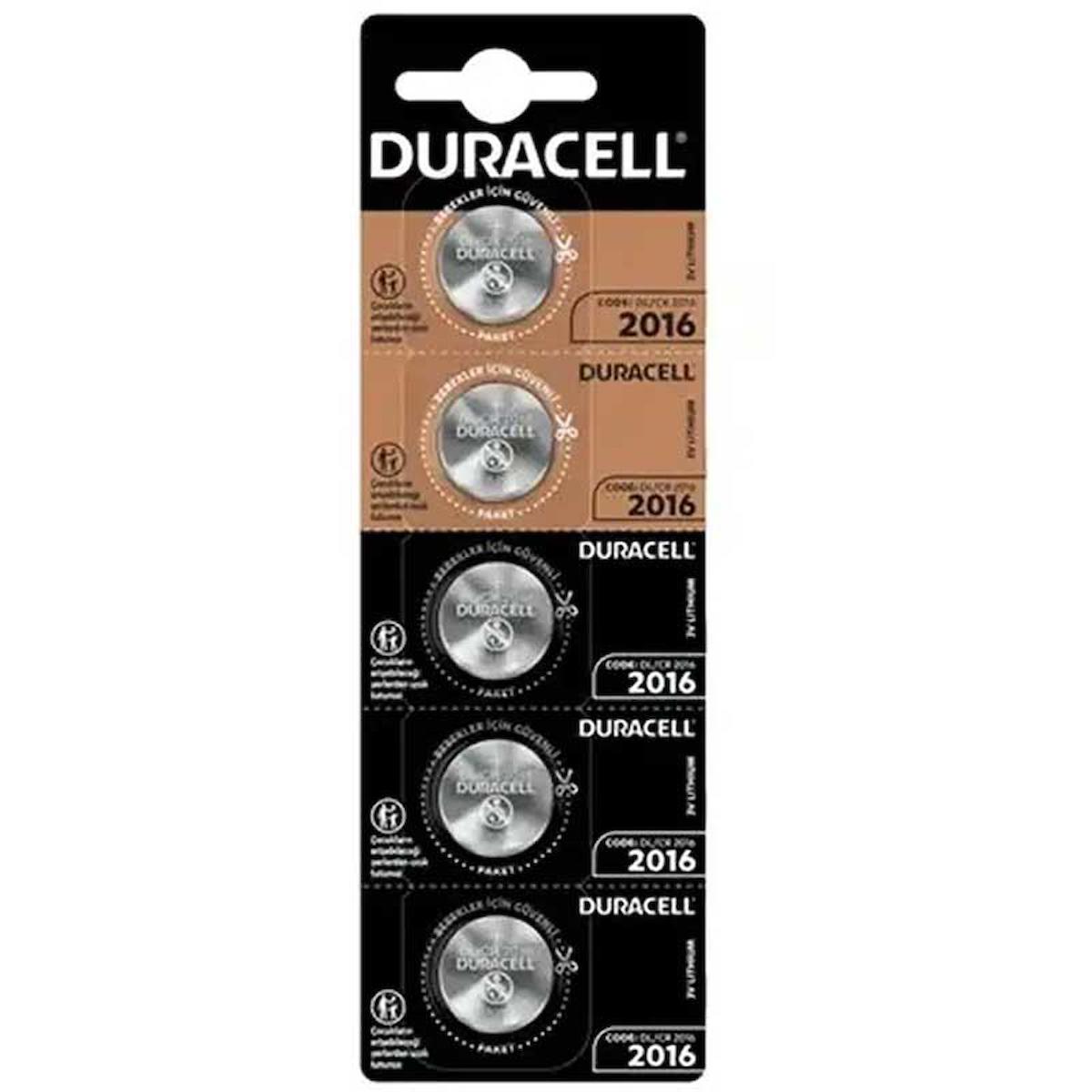 Duracell CR2016 3 V Lityum Düğme Pil 5'li