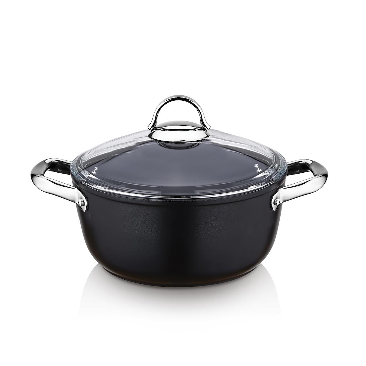 Saflon 24 cm Titanyum Derin Tencere
