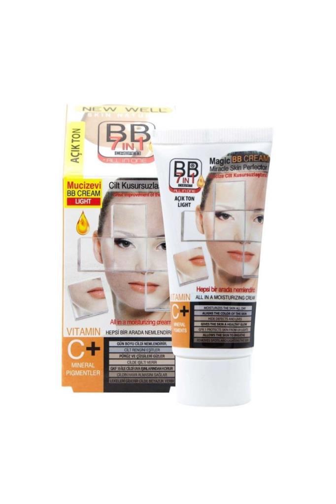 New Well Skin Naturals 7 in 1 Tüm Ciltler İçin Işıltılı BB Krem Açık Ton