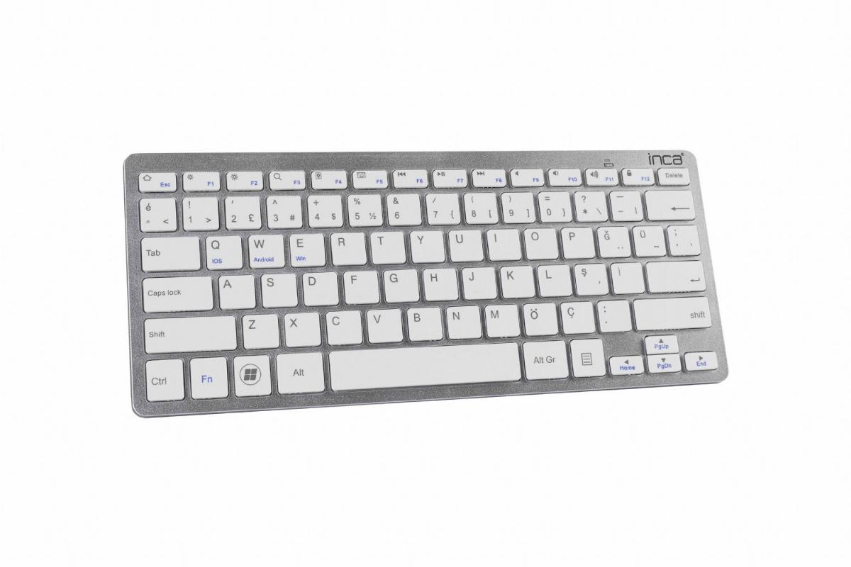 Inca IBK-569BT Türkçe Q 78 Tuşlu Blue Switch Kablosuz Beyaz Normal Klavye