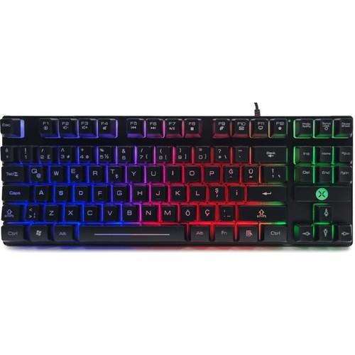 Dexim KBL-088 Türkçe Q RGB 104 Tuşlu Blue Switch Kablolu Siyah Gaming Klavye