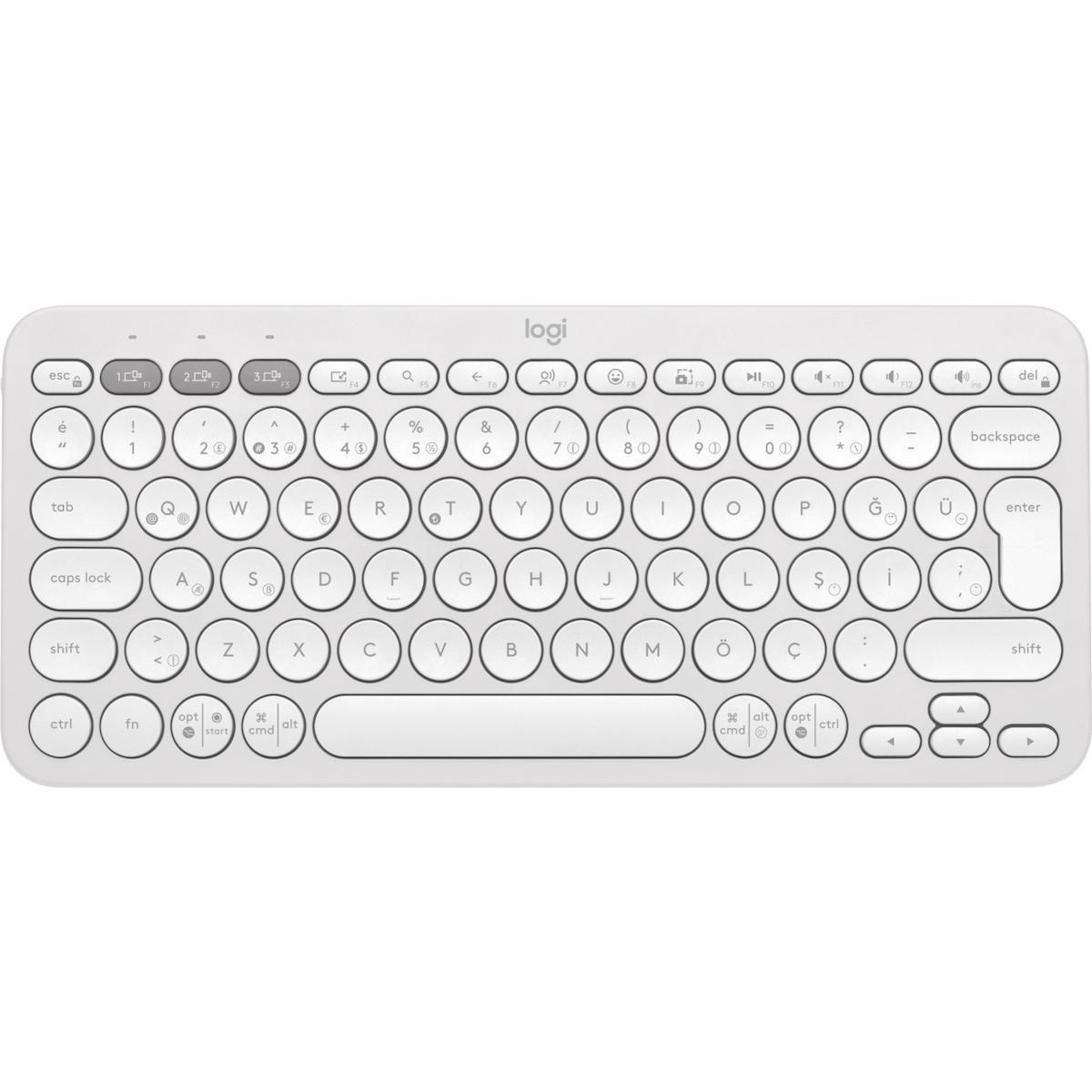 Logitech K380s Türkçe 88 Tuşlu Blue Switch Kablosuz Beyaz Mekanik Klavye