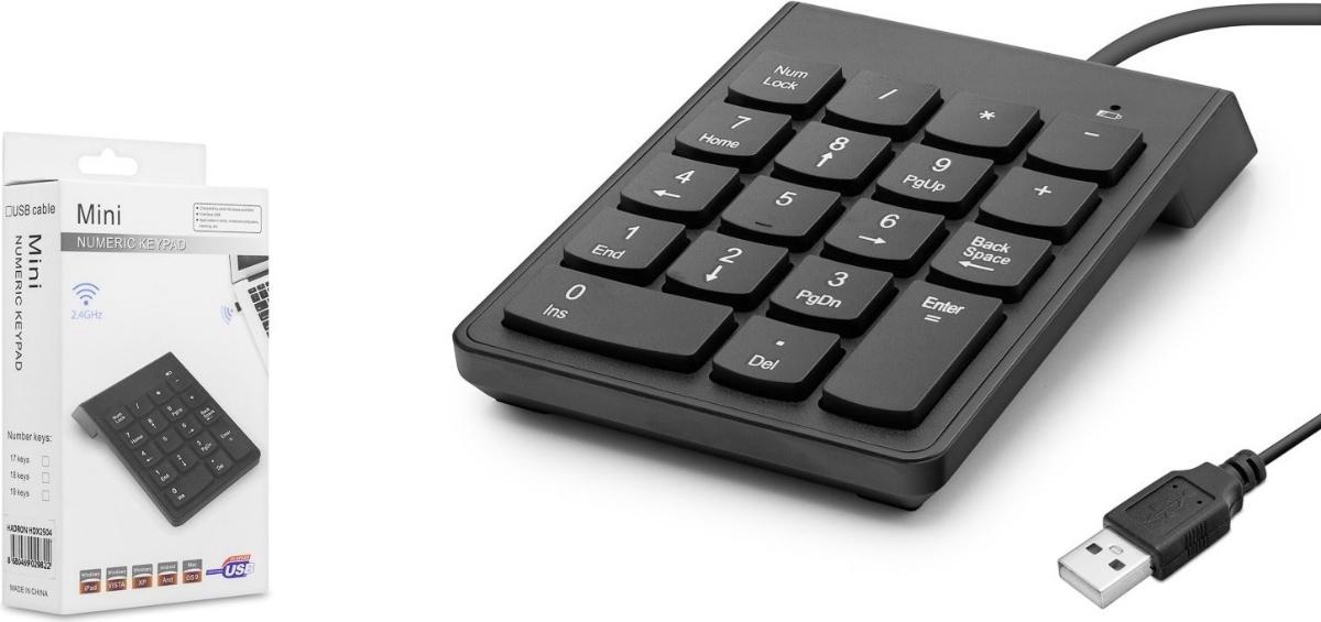 Electroon HDX2503 Türkçe 18 Tuşlu Kablolu Siyah Numerik Klavye