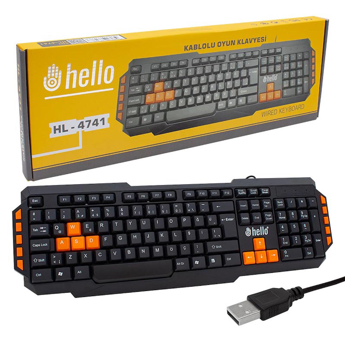 Hello HL-4741 Türkçe 104 Tuşlu Kablolu Siyah Gaming Klavye