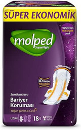 Molped SuperNight İnce 18'li Hijyenik Ped 5 Adet