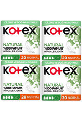 Kotex Natural İnce 20'li Hijyenik Ped 4 Adet