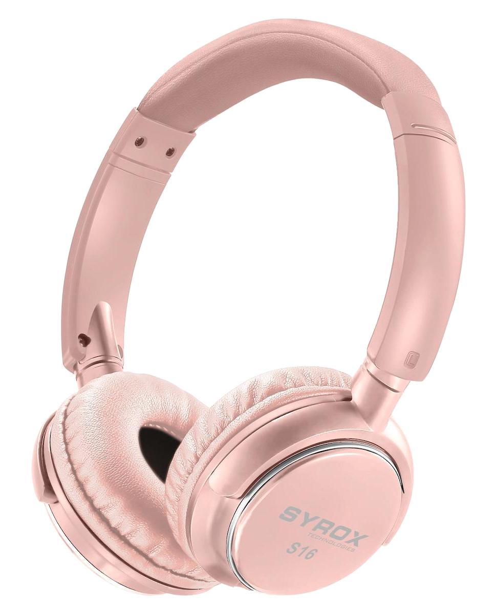 Syrox S16 5.0 Kablosuz Kulak Üstü Bluetooth Kulaklık Pembe