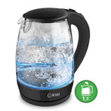Kiwi Kk 3328 Cam 1.7 lt 2000 W Işıklı Klasik Siyah Kettle