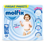 Molfix Anne Kucağı Gibi Rahat 6 Numara Cırtlı Bebek Bezi 38 Adet