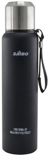 Saibo YK-1150 Çift Katlı Vakumlu Kamp Paslanmaz Çelik 1 lt Outdoor Termos Siyah