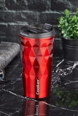 Cooker CKR-2048 Paslanmaz Çelik 350 ml Bardak Termos Kırmızı
