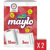 Maylo 3 Katlı 2x12'li Rulo Kağıt Havlu