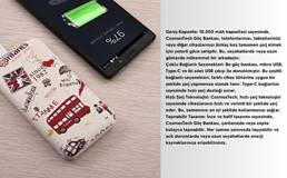 Cosmostech Özel Resim England Temalı 10000 mAh Powerbank Çok Renkli