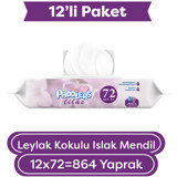 Paddlers Leylak Kokulu 72 Yaprak 12'li Paket Islak Mendil