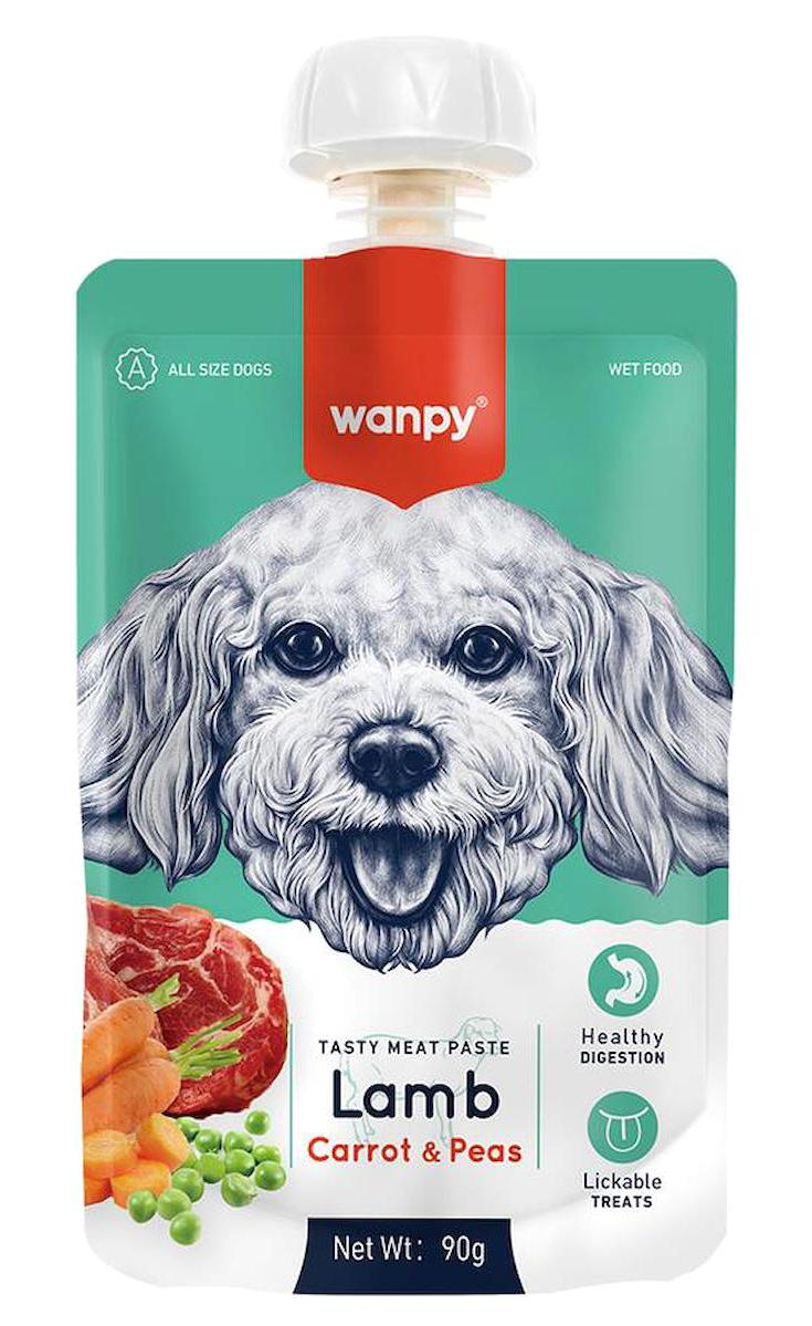Wanpy Tasty Meat Paste Havuçlu-Kuzu Etli Yaş Köpek Maması 90 gr