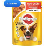 Pedigree Biftekli Yetişkin Yaş Köpek Maması 100 gr 24'lü