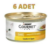 Gourmet Tavuk-Ciğer Yetişkin Yaş Kedi Maması 6x85 gr