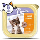 Plaisir Terrine Pate Sütlü-Tavuk Yavru Yaş Kedi Maması 8x100 gr