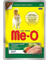 Me-o Chicken Chunk In Gravy Tavuk Yetişkin Yaş Kedi Maması 80 gr