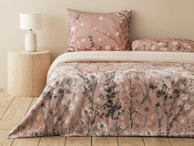 English Home Sweet Spring Dijital Baskılı Soft Cotton Çift Kişilik Nevresim Takımı Gül Kurusu