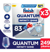 Finish Quantum Infinity Shine Tablet Bulaşık Makinesi Deterjanı 3x83 Adet