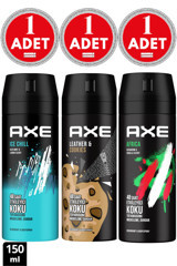 Axe Ice Chill - Leather & Cookies - Africa Sprey Erkek Deodorant 3x150 ml