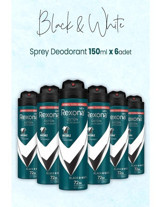 Rexona Black & White Invisible Sprey Erkek Deodorant 6x150 ml