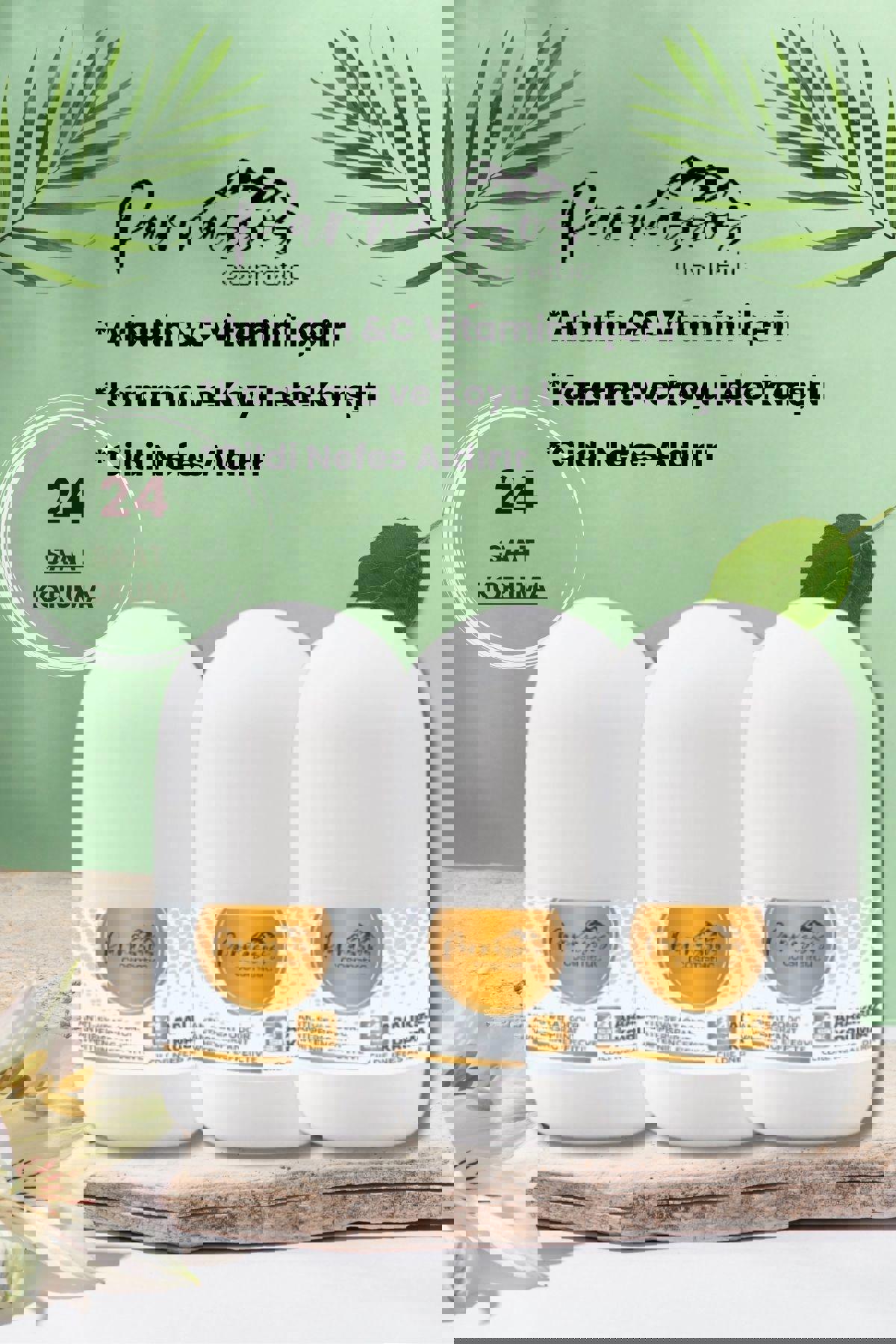 Parnassos Cosmetic Vitamin C-Arbutin Roll-On Unisex Deodorant 3x50 ml