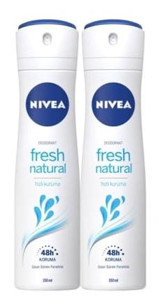 Nivea Fresh Natural Sprey Kadın Deodorant 2x150 ml