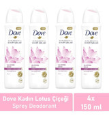 Dove Lotus Çiçeği Sprey Kadın Deodorant 4x150 ml