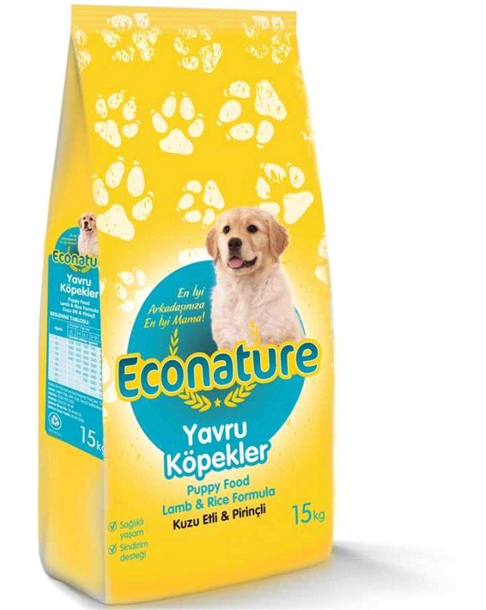 Econature Kuzu Etli Pirinçli Büyük Irk Yavru Kuru Köpek Maması 15 kg