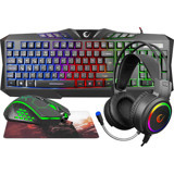 Rampage KM-404 Işıklı Ergonomik Siyah Kablolu Klavye Mouse Seti