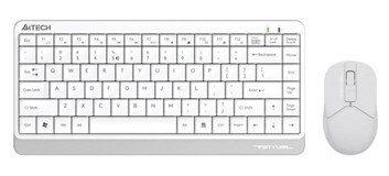 A4Tech FG1112 Kablosuz Q Mini Klavye Mouse Seti Beyaz