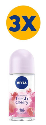 Nivea Fresh Cherry Antiperspirant Roll-On Kadın Deodorant 3x50 ml