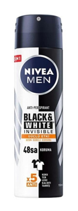 Nivea Black&White Invisible Fresh Sprey Erkek Deodorant 50 ml