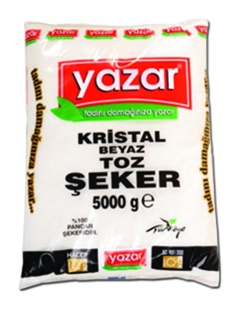 Yazar Kristal Toz Şeker 3x5 kg