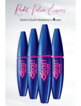 Maybelline New York Rocket Volum Express Hacim Veren Siyah Maskara 4 Adet