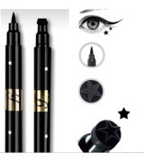 Lady Beauty Yıldız Desenli Çift Taraflı Mat Siyah Kalıcı İnce Uçlu Kalem Eyeliner