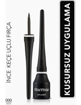 Flormar Dipliner 000 Yarı Mat Siyah İnce Uçlu Likit Eyeliner