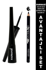 Farmasi No:01 Mat Siyah Kalın Uçlu Kalem Eyeliner